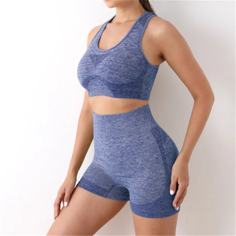 Conjunto deportivo mujer 2pcs azul talla unica
