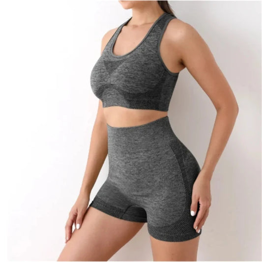 Conjunto deportivo mujer 2pcs gris - talla única