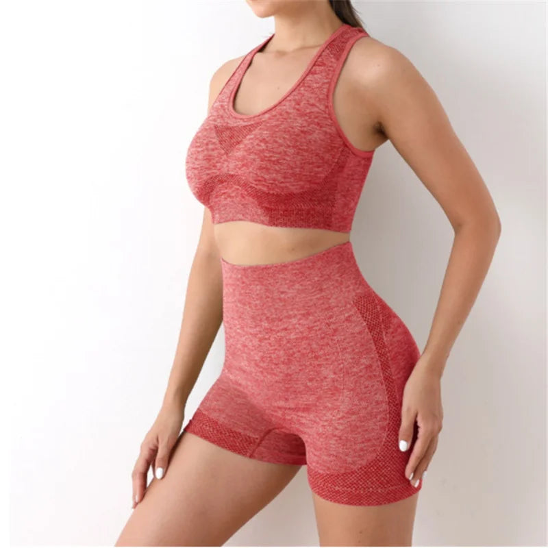 Conjunto deportivo mujer 2pcs rojo talla unica